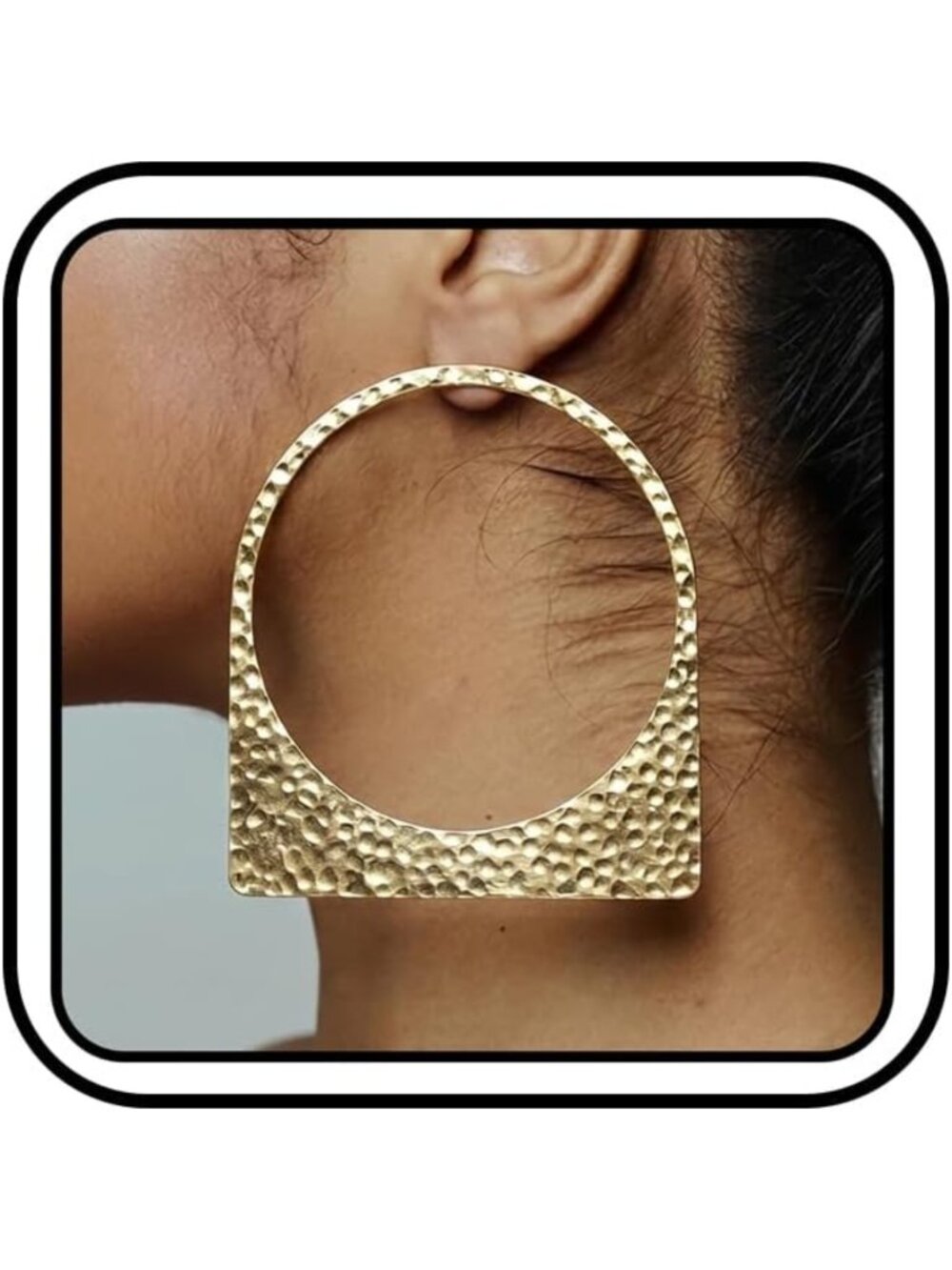 Chunky Gold Hoop Earrings, 14k Plated Geometric Drop Dangle Huggie Studs